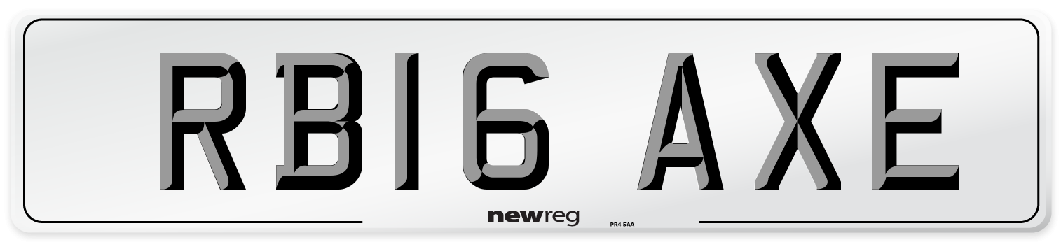 RB16 AXE Number Plate from New Reg